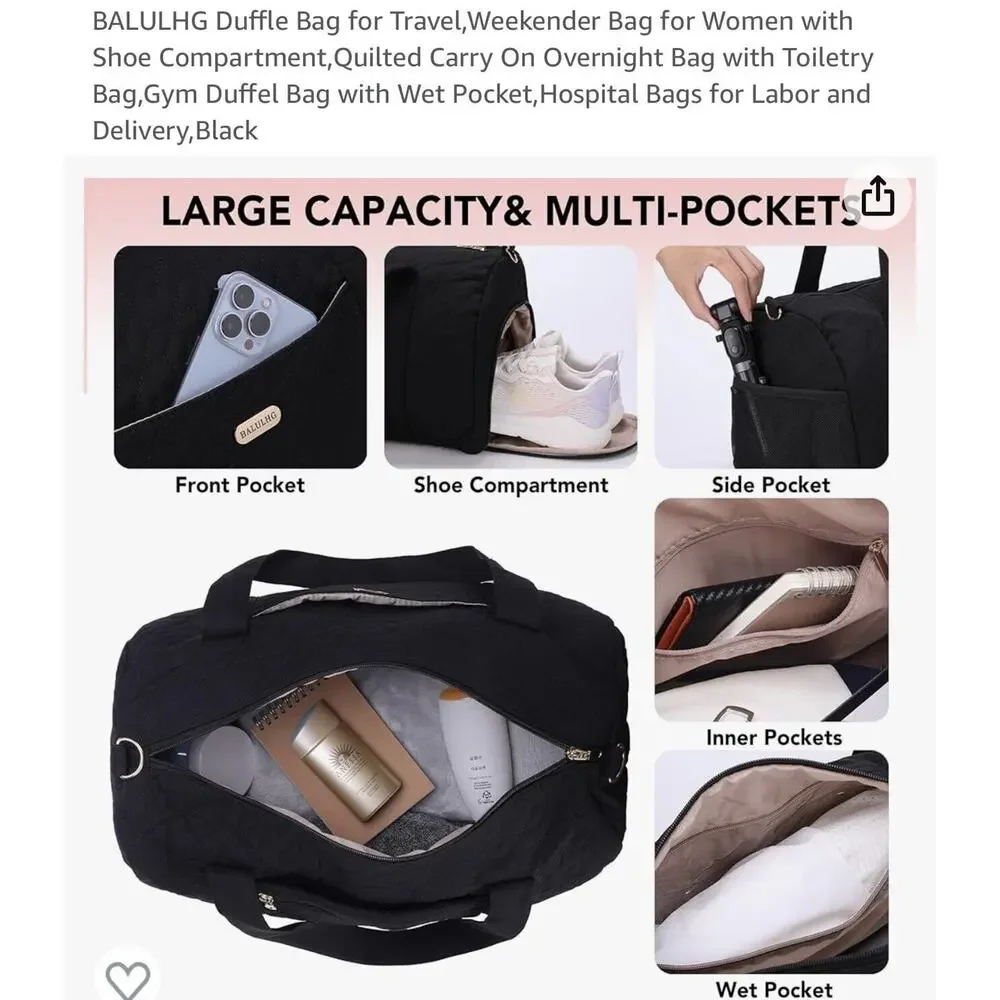 Balulhg black duffle